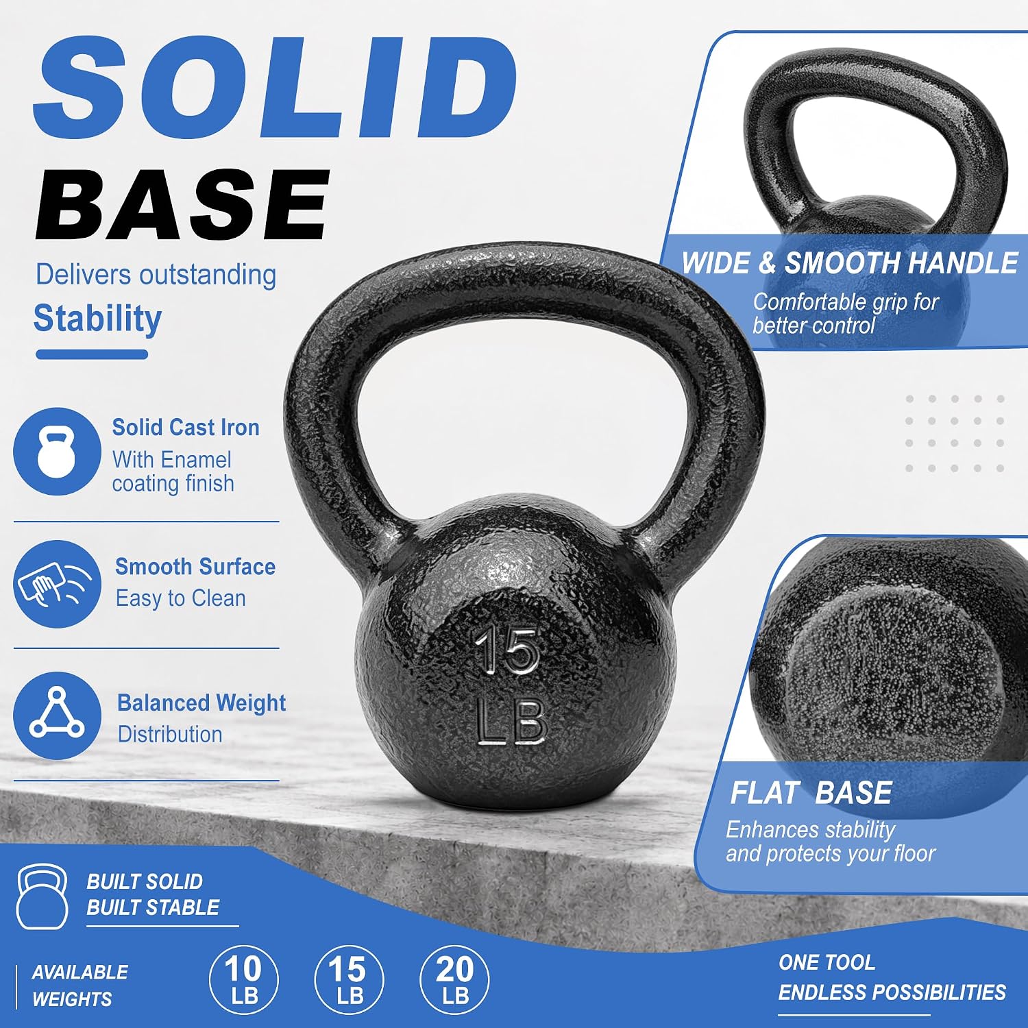 Cast Iron Kettlebells 5-50 LB  - Kettlebell ulasan dan harga