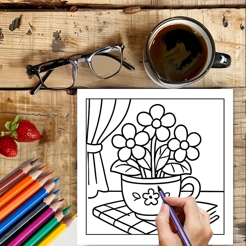 Easy Cute Flower Coloring Book - Chalk Bag ulasan dan harga