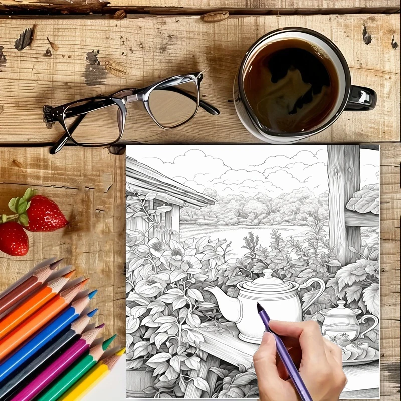 Tea In The Gardens Coloring Bo - Chalk Bag ulasan dan harga