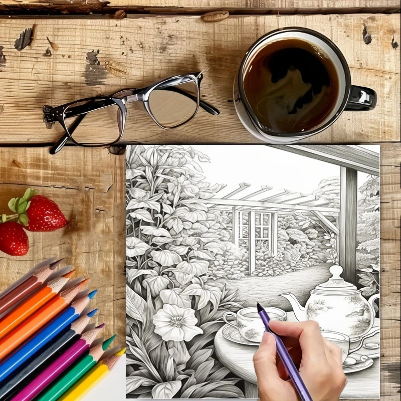 Tea In The Gardens Coloring Bo - Chalk Bag ulasan dan harga